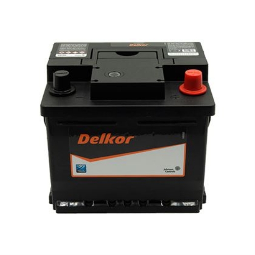Picture of 54316 - 12VOLT 400CCA 43AH DELKOR HEAVY DUTY CALCIUM MAINTENANCE FREE BATTERY - DIN44 - RHP