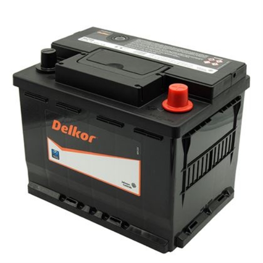 Picture of 56219 - 12VOLT 580CCA 62AH DELKOR HEAVY DUTY CALCIUM  MAINTENANCE FREE BATTERY - RHP - DIN55H