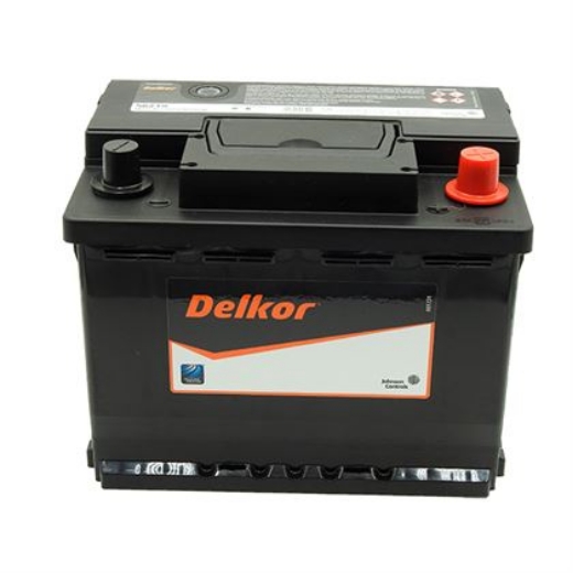Picture of 56219 - 12VOLT 580CCA 62AH DELKOR HEAVY DUTY CALCIUM  MAINTENANCE FREE BATTERY - RHP - DIN55H