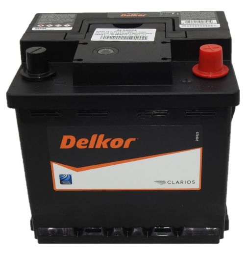 Picture of 55534 - 12VOLT 500CCA 55AH DELKOR HEAVY DUTY CALCIUM MAINTENANCE FREE BATTERY - RHP