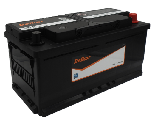 Picture of 59015 - 12VOLT 810CCA 90AH DELKOR HEAVY DUTY CALCIUM MAINTENANCE FREE BATTERY - RHP - DIN88