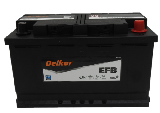 Picture of LN480EFB - 12VOLT 800CCA 80AH DELKOR HEAVY DUTY EFB STOP START TECHNOLOGY MAINTENANCE FREE BATTERY - RHP (DIN77H)
