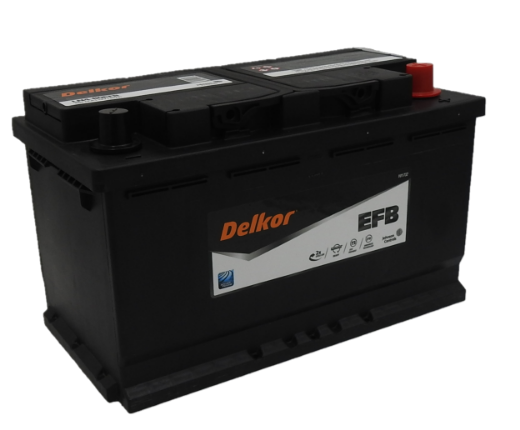Picture of LN480EFB - 12VOLT 800CCA 80AH DELKOR HEAVY DUTY EFB STOP START TECHNOLOGY MAINTENANCE FREE BATTERY - RHP (DIN77H)
