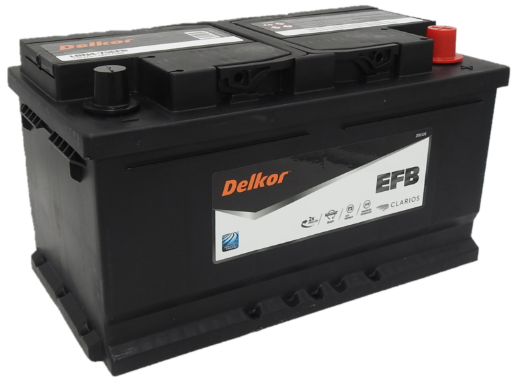 Picture of LBN475EFB - 12VOLT 730CCA 75AH DELKOR HEAVY DUTY EFB STOP START TECHNOLOGY MAINTENANCE FREE BATTERY - RHP (DIN77)
