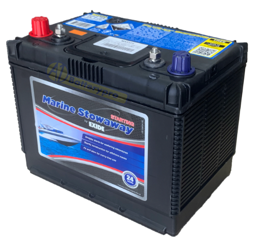Picture of MSST24 - 12VOLT 640CCA 70AH EXIDE MARINE STARTING MAINTENANCE FREE BATTERY - LHP (MS600)