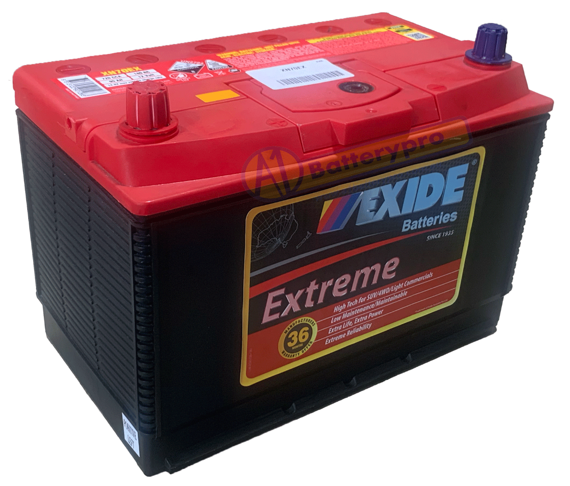 Picture of N70EX - 12VOLT 720CCA 95AH EXIDE EXTREME BATTERY XX-HEAVY DUTY - LHP