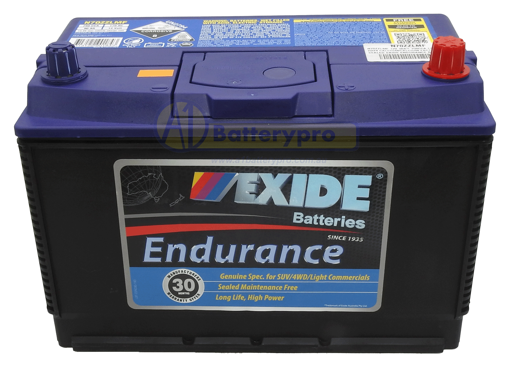 N70ZZLMF N70ZZLMF - 12VOLT 750CCA 90AH EXIDE ENDURANCE CALCIUM ...
