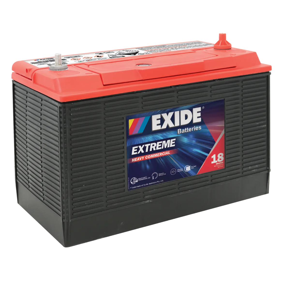 Picture of 31-1100CMF - 12VOLT 1000CCA EXIDE CALCIUM FACTORY SEALED BATTERY - RHP THREADED POST (86MF)