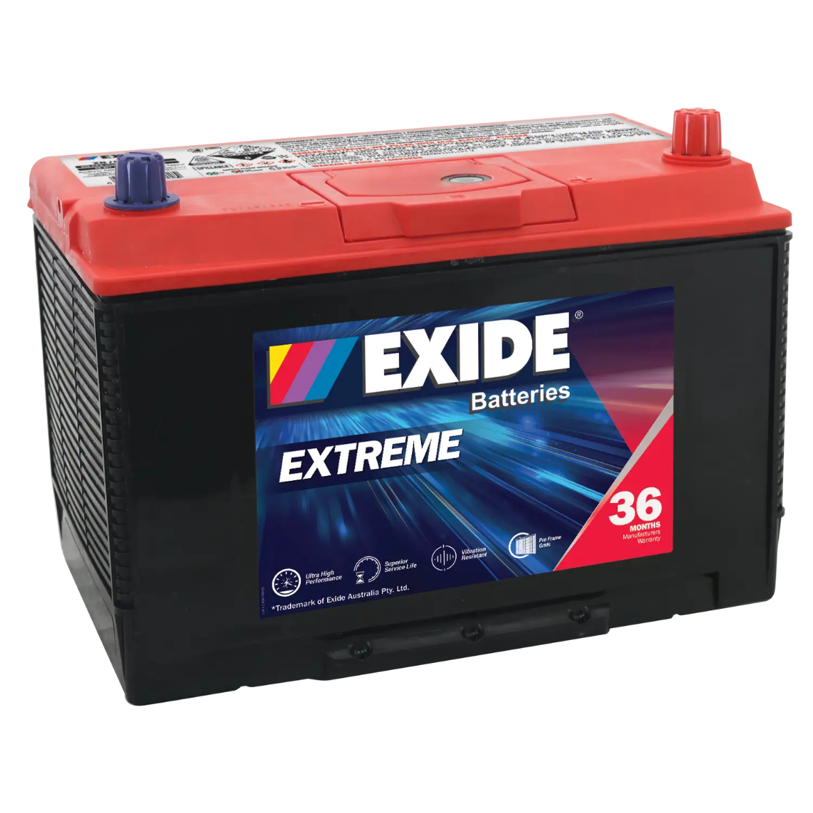 Picture of XN70ZZLMF - 12VOLT 830CCA 95AH EXIDE EXTREME BATTERY XX-HEAVY DUTY (N70EXL SMF) - RHP