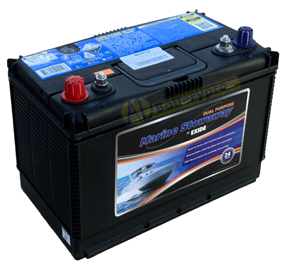 Picture of MSDP27D - 12VOLT 750CCA 105AH EXIDE DUAL PURPOSE DEEP CYCLE/MARINE BATTERY -  LHP