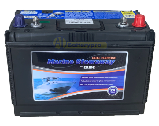 Picture of MSDP27C - 12VOLT 750CCA 105AH EXIDE DUAL PURPOSE DEEP CYCLE/MARINE BATTERY RHP - (MSDP27L)