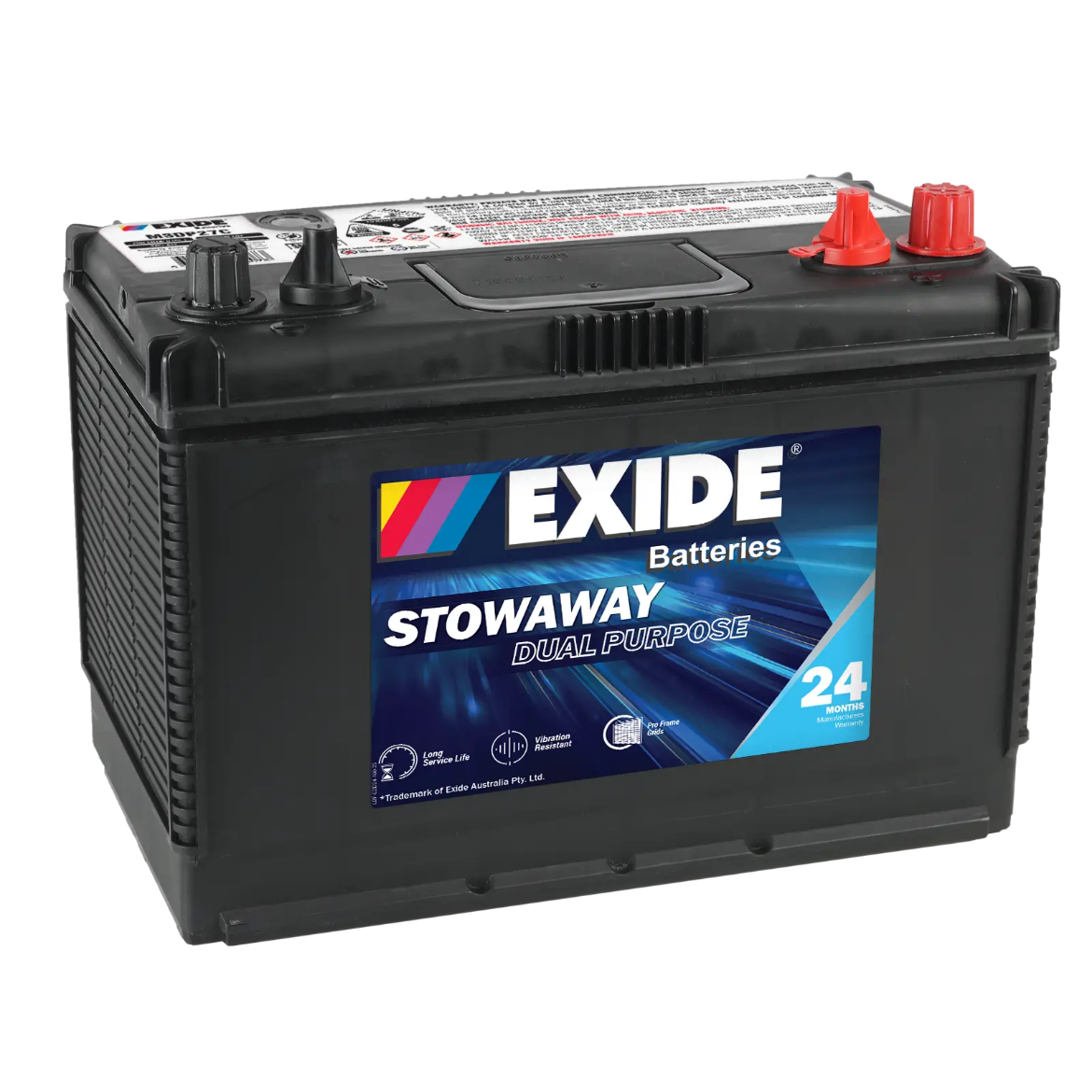 Picture of MSDP27C - 12VOLT 750CCA 105AH EXIDE DUAL PURPOSE DEEP CYCLE/MARINE BATTERY RHP - (MSDP27L)