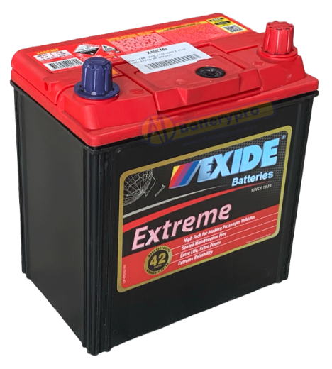Picture of NS40ZALMF - 12VOLT 400CCA 44AH EXIDE EXTRA MF BATTERY (X40C) - RHP