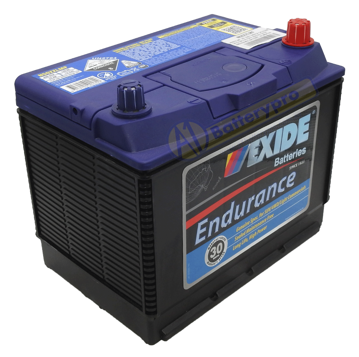 Picture of N50ZZLMF - 12VOLT 620CCA 70AH EXIDE ENDURANCE MAINTENANCE FREE BATTERY - RHP