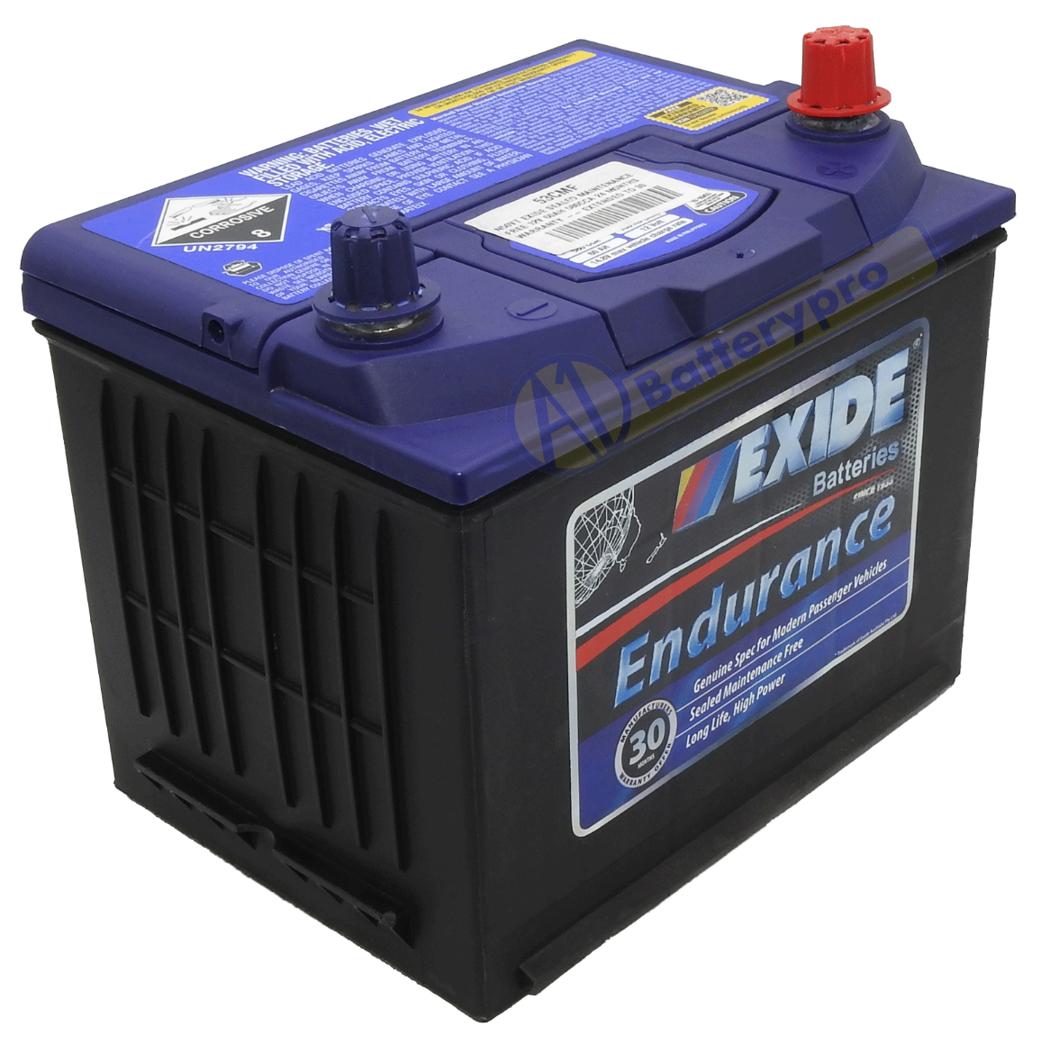 Picture of 53CMF - 12VOLT 580CCA 60AH EXIDE SEALED MAINTENANCE FREE BATTERY - RHP (N50VT)