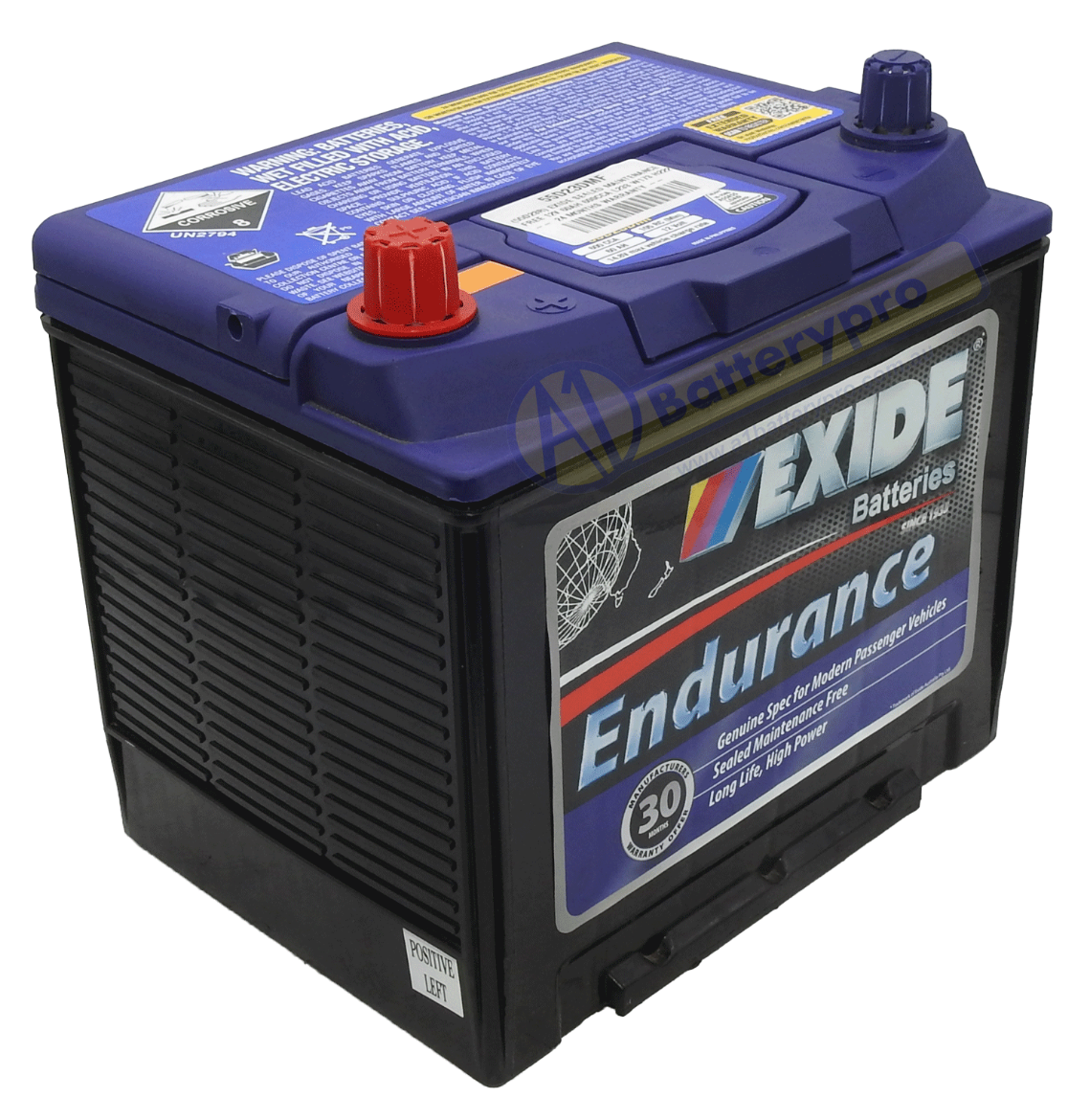Picture of 55D23DMF - 12VOLT 600CCA 60AH EXIDE SEALED MAINTENANCE FREE BATTERY - LHP