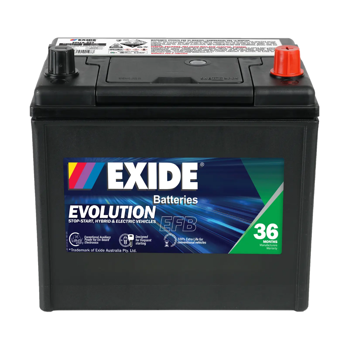 Picture of SSEFB-D23 - 12VOLT 650CCA EXIDE EFB STOP START TECHNOLOGY -  RHP