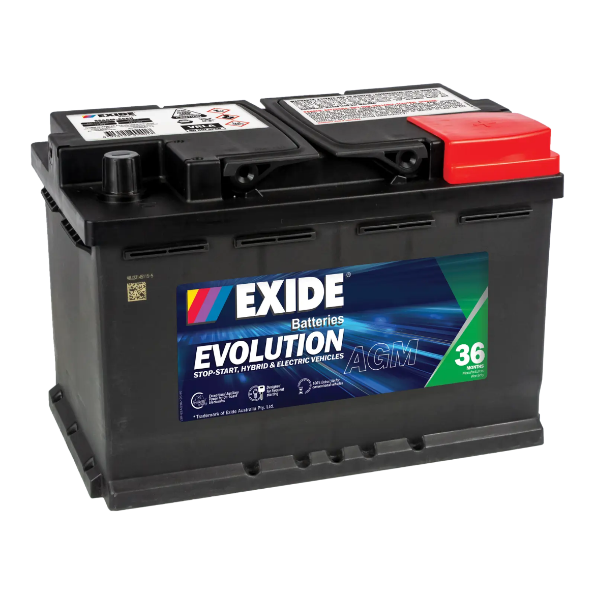 Picture of SSAGM-66EU - 12VOLT 760CCA 70AH EXIDE AGM STOP START TECHNOLOGY BATTERY - RHP (DIN66H)