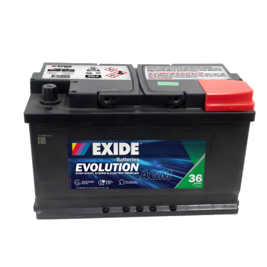 Picture of DIN77H - 12VOLT 800CCA EXIDE AGM STOP START TECHNOLOGY BATTERY - RHP