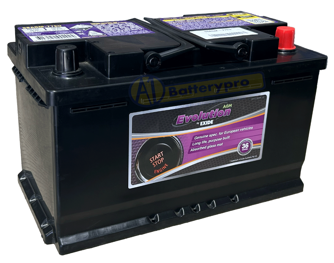 Picture of DIN77H - 12VOLT 800CCA EXIDE AGM STOP START TECHNOLOGY BATTERY - RHP