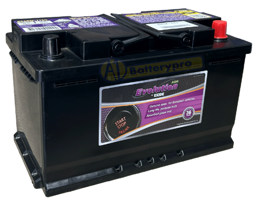 Picture of DIN77H - 12VOLT 800CCA EXIDE AGM STOP START TECHNOLOGY BATTERY - RHP