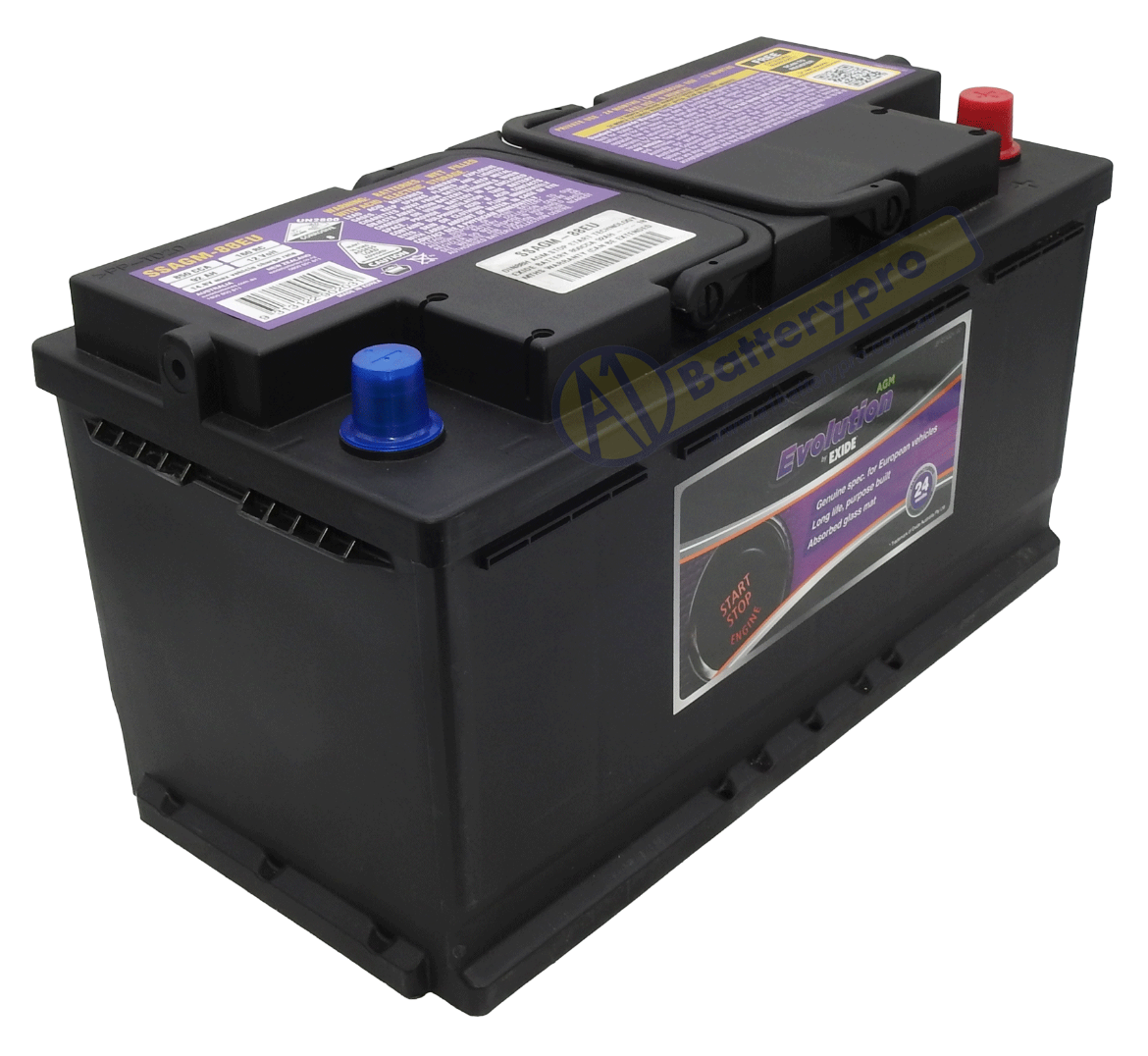 Picture of SSAGM-88EU - 12VOLT 850CCA 92AH EXIDE AGM STOP START TECHNOLOGY BATTERY - RHP (DIN88H)