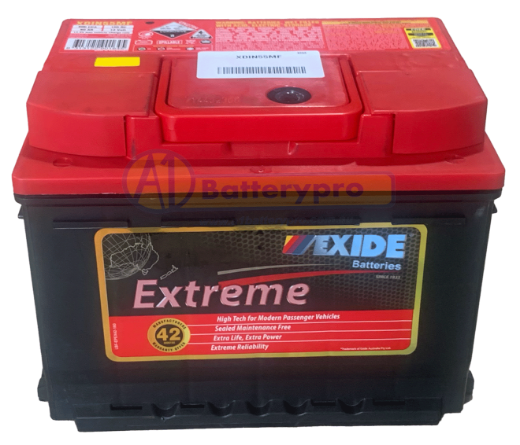 Picture of DIN55MF - 12VOLT 600CCA 60AH  EXIDE EXTREME MAINTENANCE FREE BATTERY - RHP
