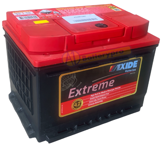 Picture of DIN55MF - 12VOLT 600CCA 60AH  EXIDE EXTREME MAINTENANCE FREE BATTERY - RHP