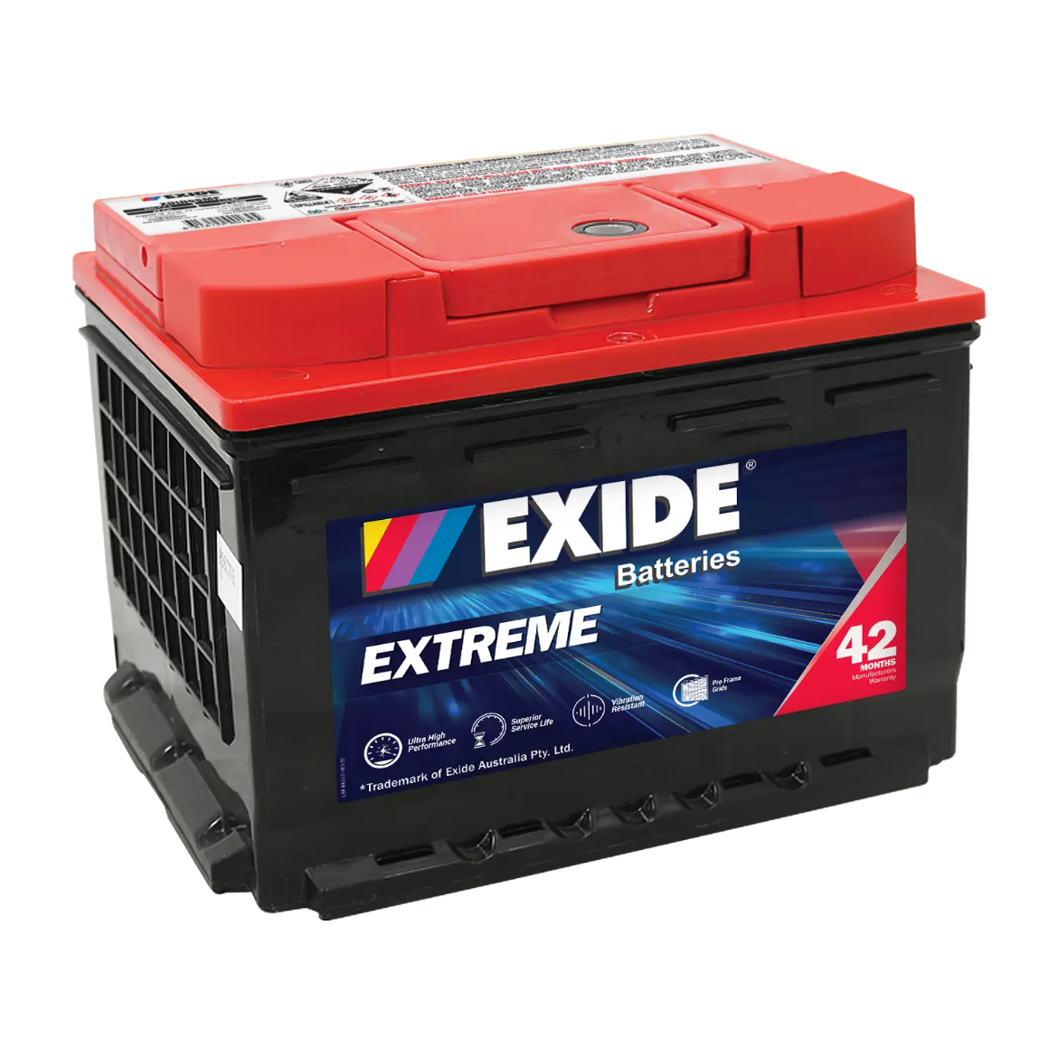 Picture of DIN55MF - 12VOLT 640CCA 70AH  EXIDE EXTREME MAINTENANCE FREE BATTERY - RHP