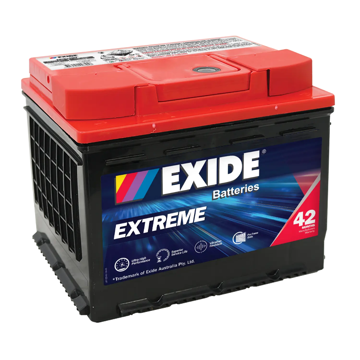 Picture of (DIN44MF) DIN44 12V 50AH 510CCA EXIDE EXTREME SEALED MAINTENANCE FREE BATTERY - RHP