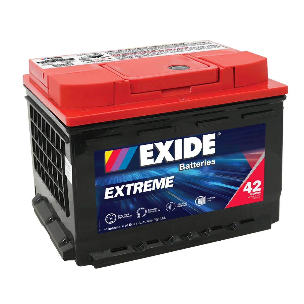 Picture of DIN55DMF - 12VOLT 60AH 600CCA EXIDE EXTREME SEALED MAINTENANCE FREE BATTERY - LHP