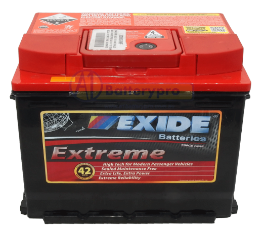 Picture of DIN55HMF - 12VOLT 600CCA 65AH  EXIDE EXTREME SEALED MAINTENANCE FREE BATTERY - RHP