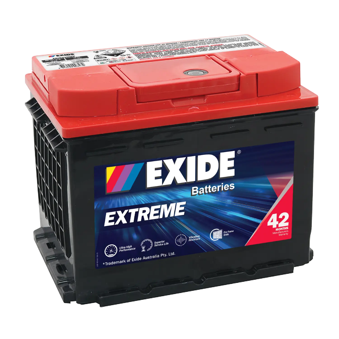 Picture of DIN55HMF - 12VOLT 600CCA 65AH  EXIDE EXTREME SEALED MAINTENANCE FREE BATTERY - RHP