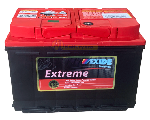 Picture of 66HMF - DIN66H 12VOLT 750CCA 80AH EXIDE EXTREME MAINTENANCE FREE BATTERY - RHP