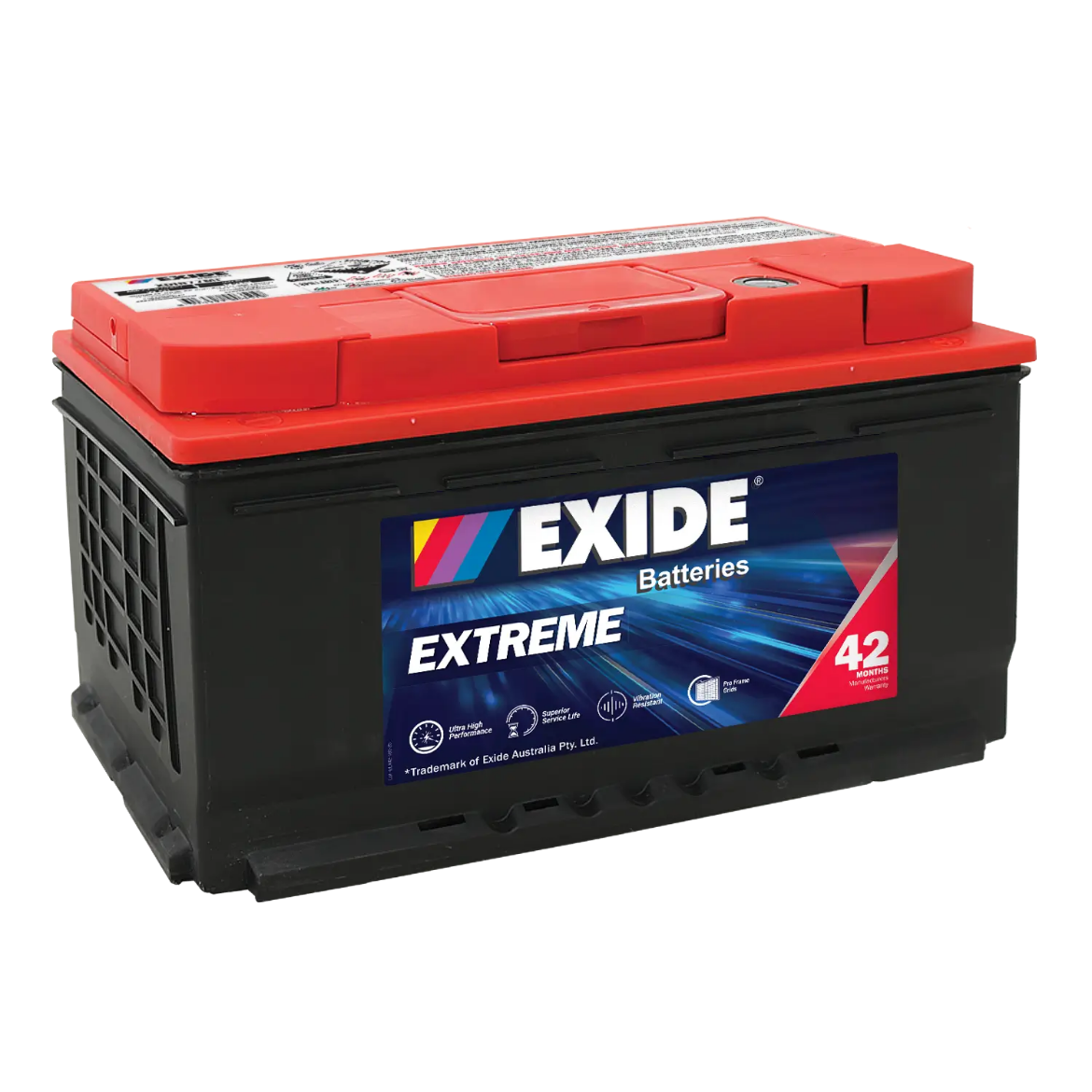 Picture of DIN77MF - 12VOLT 800CCA 90AH EXIDE EXTREME MAINTENANCE FREE BATTERY - RHP