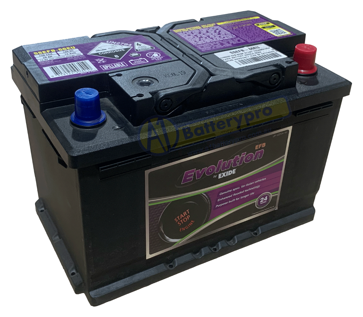 Picture of SSEFB-66EU - 12VOLT 800CCA 60AH EXIDE EFB STOP START TECHNOLOGY BATTERY - RHP (DIN66H)