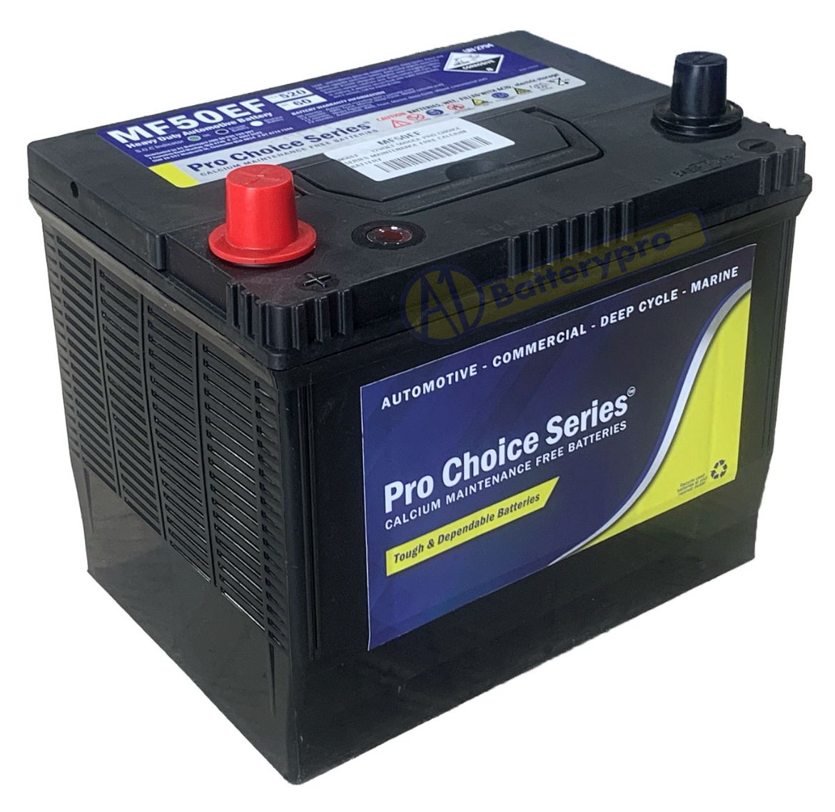 Picture of N50EF - 12VOLT 520CCA PRO CHOICE SERIES MAINTENANCE FREE CALCIUM BATTERY - LHP