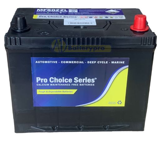 Picture of N50ZZL - 12VOLT 600CCA PRO CHOICE SERIES MAINTENANCE FREE CALCIUM BATTERY - RHP