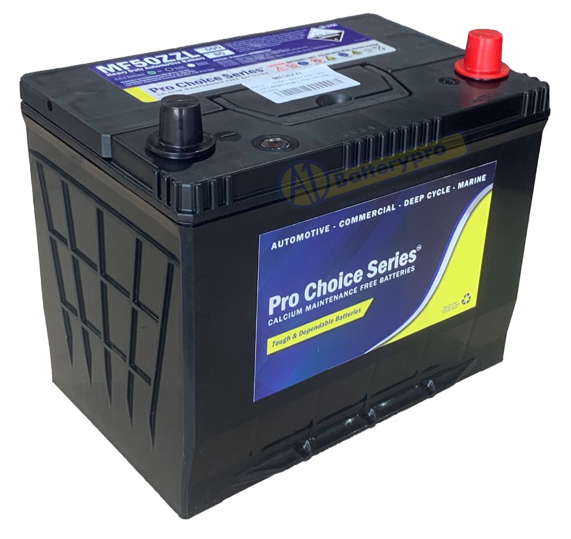Picture of N50ZZL - 12VOLT 600CCA PRO CHOICE SERIES MAINTENANCE FREE CALCIUM BATTERY - RHP