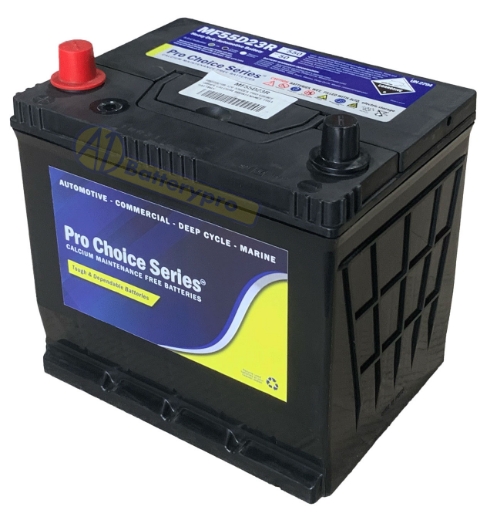 Picture of MF55D23R - 12VOLT 550CCA PRO CHOICE SERIES CALCIUM MAINTENANCE FREE BATTERY