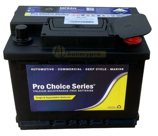 Picture of MF55H - 12VOLT 550CCA PRO CHOICE SERIES CALCIUM MAINTENANCE FREE BATTERY - RHP