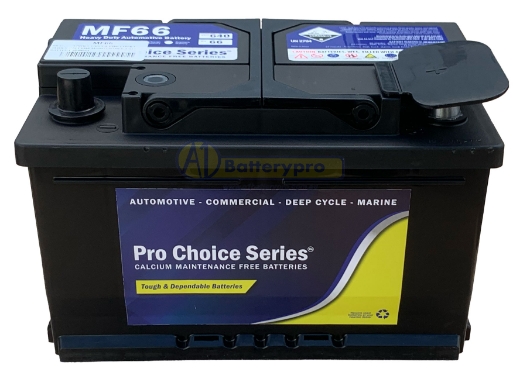 Picture of MF66 - 12VOLT 640CCA PRO CHOICE SERIES CALCIUM MAINTENANCE FREE BATTERY (DIN66) - RHP
