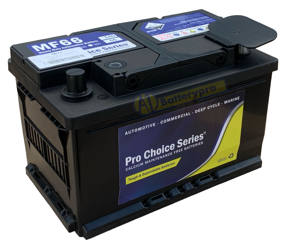 Picture of MF66 - 12VOLT 640CCA PRO CHOICE SERIES CALCIUM MAINTENANCE FREE BATTERY (DIN66)