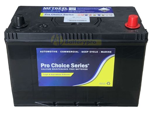 Picture of N70ZZL - 12VOLT 750CCA PRO CHOICE SERIES MAINTENANCE FREE CALCIUM BATTERY - RHP