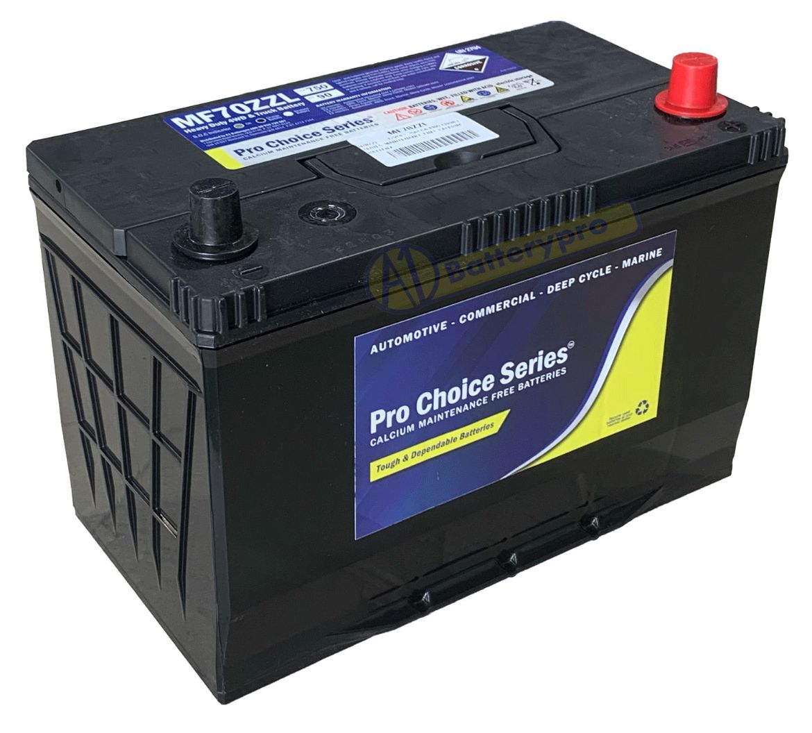 Picture of N70ZZL - 12VOLT 750CCA PRO CHOICE SERIES MAINTENANCE FREE CALCIUM BATTERY - RHP