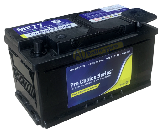 Picture of MF77 - 12VOLT 680CCA PRO CHOICE SERIES CALCIUM MAINTENANCE FREE BATTERY (DIN77) - RHP