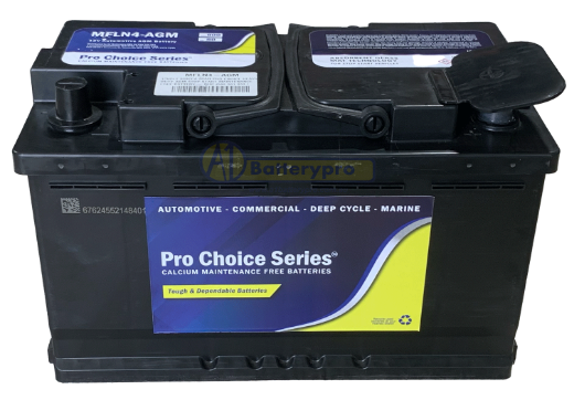Picture of LN4-AGM - 12VOLT 800CCA 80AH PRO CHOICE HEAVY DUTY AGM STOP START MAINTENANCE FREE BATTERY - RHP (580 901 080 / DIN77H)