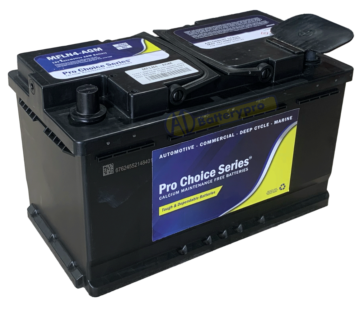 Picture of LN4-AGM - 12VOLT 800CCA 80AH PRO CHOICE HEAVY DUTY AGM STOP START MAINTENANCE FREE BATTERY - RHP (580 901 080 / DIN77H)