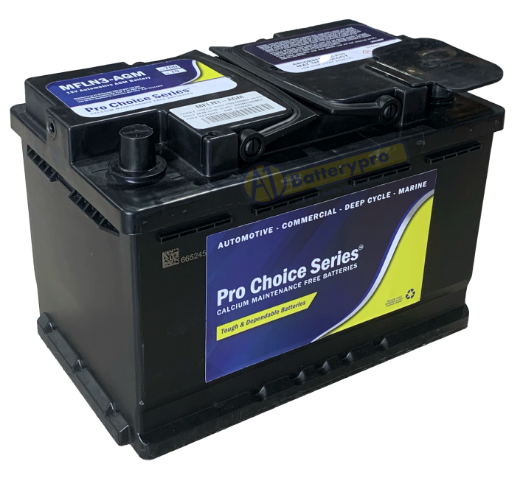 Picture of LN3-AGM - 12VOLT 760CCA 70AH PRO CHOICE HEAVY DUTY AGM STOP START MAINTENANCE FREE BATTERY- RHP (DIN66H)