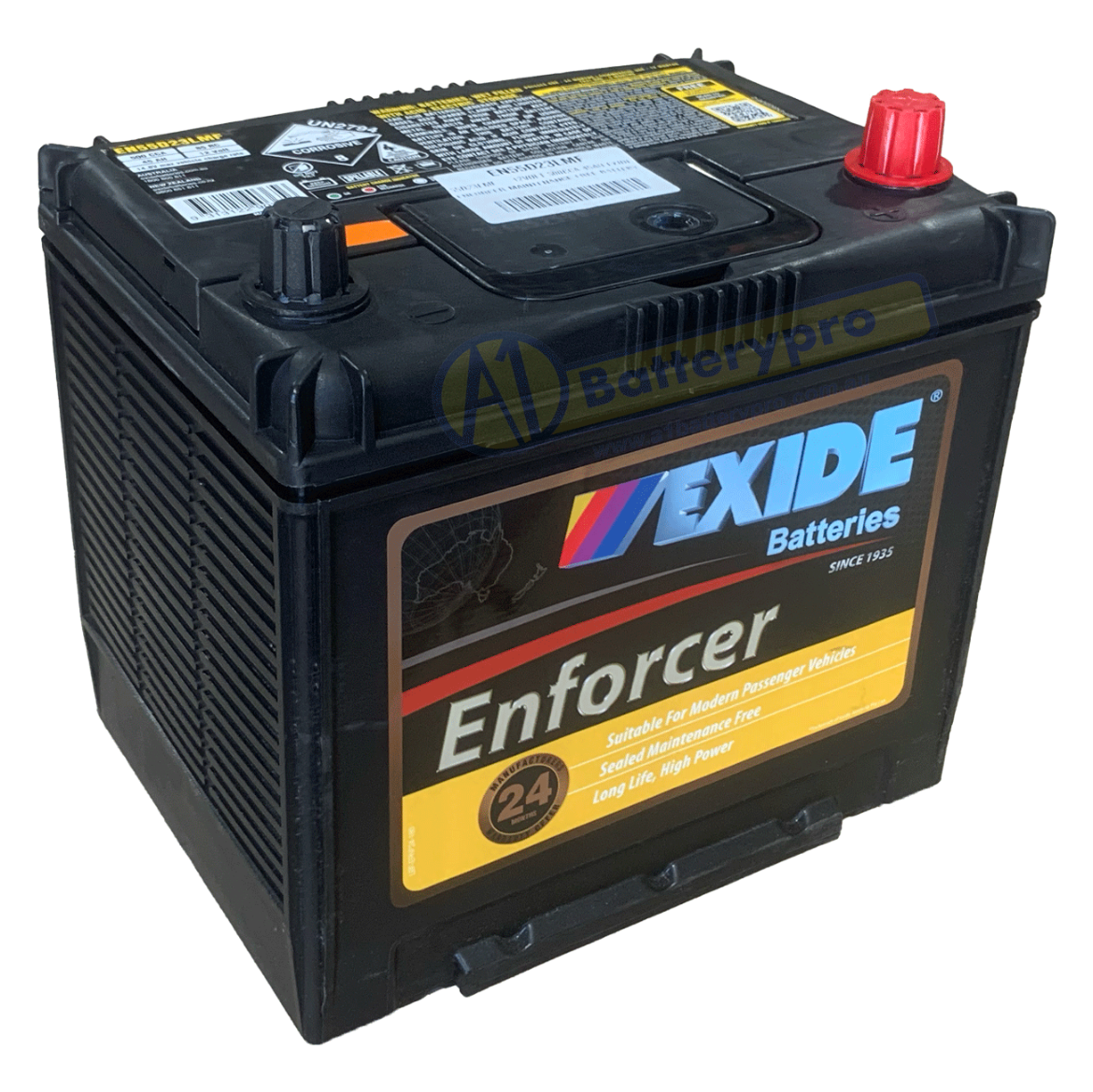 Picture of 55D23LMF - 12VOLT 500CCA 45AH EXIDE ENFORCER MAINTENANCE FREE BATTERY - RHP